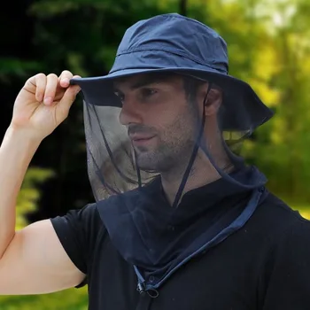 1 шт., Солнцезащитная шляпа для Рыбалки на открытом воздухе, Многофункциональная шляпа-ведро от Комаров, Дышащая крышка с клапаном для защиты от ультрафиолетовых лучей