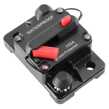 100A Водонепроницаемый автоматический выключатель с ручным сбросом мощности и двойным стержнем (черный)