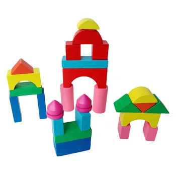 26-50 шт./компл., детский деревянный Мини-замок, строительные кирпичные блоки Геометрической формы, развивающие игрушки, Собранная игра, Экологически чистая
