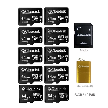 Cloudisk 10 pack Micro SD Карта Карта памяти 128 ГБ 64 ГБ 32 ГБ 16 ГБ 8 ГБ C10 A1 TF Карта microSD от 3C-Group Лицензионный адаптер Читать Бесплатно
