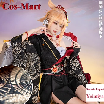 Cos-Mart Горячая игра Genshin Impact Yoimiya Косплей костюм Элегантное великолепное форменное платье для активного отдыха, одежда для ролевых игр
