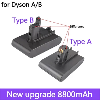 Dyson 22,2 В, 8800 мАч, литий-ионный вакуумный аккумулятор типа A или B для Dyson DC35, DC45, DC31, DC34, DC44, DC31 Animal, DC35 Animal и 8,8 Ач