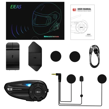 EJEAS Q2 Bluetooth 5.1 Водонепроницаемый Мотоциклетный Шлем Гарнитура Домофон До 2 Гонщиков Беспроводной Переговорное Устройство