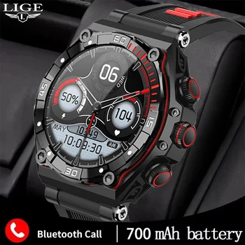 LIGE 466*466 HD AMOLED Экран Bluetooth Вызов Мужские Смарт-Часы с Аккумулятором 700 мАч IP68 Водонепроницаемые Смарт-Часы Спортивные Умные Часы Мужские