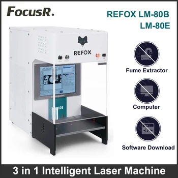 REFOX LM-80B 6 Вт, LM-80E 20 Вт, Интеллектуальная Лазерная Маркировочная машина, Встроенный Вытяжной Компьютер для Удаления заднего Стекла iPhone, Ремонт