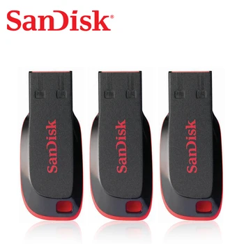 SanDisk Оригинальный флеш-накопитель CZ50 USB 2.0 128 ГБ 64 ГБ 32 ГБ 16 ГБ офисный флеш-накопитель черного цвета, высококачественное мини-запоминающее устройство