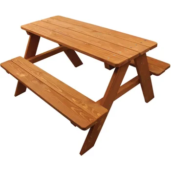 Детский деревянный стол для пикника, Коричневый Складной стол для кемпинга, Складной стол