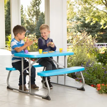 Детский столик для пикника, синий складной стол для кемпинга