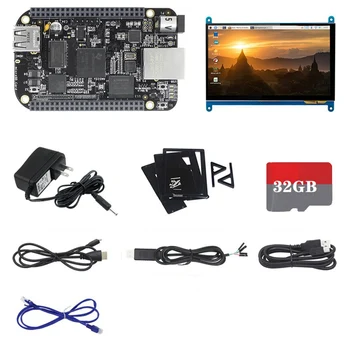 Для Beaglebone Black AM3358 512 МБ + 4G плата EMMC + 7-дюймовый экран + Кронштейн для экрана + 32G SD-карта + US