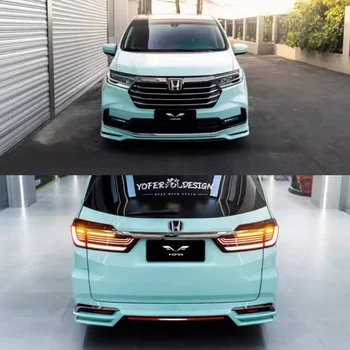 Для Honda Odyssey 2021 2022 2023 + Высококачественный ABS Черный Бампер Передняя Губа Задний Диффузор Спойлер Боковая Юбка Выхлопной Обвес