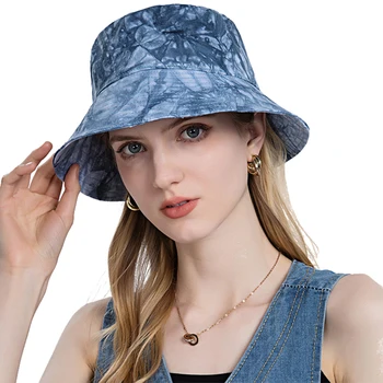 Женская летняя Складная шляпа-ведро для пляжного отдыха, Весенний Котелок, Солнцезащитная кепка, головной убор для окрашивания галстуков, Оптовая продажа, прямая поставка