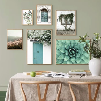 Зеленые ботанические листья, цветочные декоративные принты, Настенная живопись, Домашний декор, Плакаты на стену, художественное изображение растения для гостиной