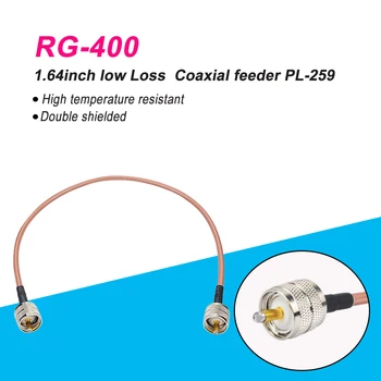 Коаксиальный фидерный кабель с низкими потерями PL259 RG-400, удлинитель, Проводная линия для антенны мобильного радио, антенна Авторадио