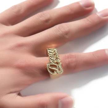 Кольца UWIN с индивидуальным именем для женщин и мужчин, кольца из цинкового сплава, персонализированные кольца золотого цвета, модные украшения в стиле хип-хоп для подарка