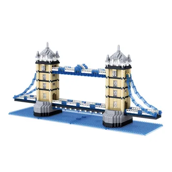 Мировая Архитектура Мини Строительные блоки Лондон Тауэрский мост 3D Модель города DIY Алмазные блоки Кирпичи Игрушка для детей Подарки
