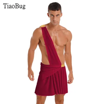Мужской костюм для ролевых игр на тему Хэллоуина, один плечевой ремень, пояс контрастного цвета, юбка с оборками