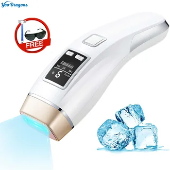 Новый 4в1 IPL Лазерный эпилятор для удаления волос 999000 с охлаждением со вспышкой ЖК-дисплей для лечения акне, устройство для омоложения для домашнего Триммера бикини