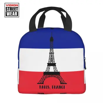 Париж, Франция, Флаг Эйфелевой башни, термоизолированные сумки для ланча, Женский контейнер для ланча для школы, Офиса, коробка для еды на открытом воздухе