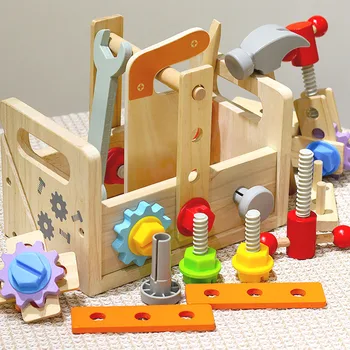 Сделай сам, Деревянный Строительный блок, Инструмент для разборки, Винтовая Гайка, инженер по техническому обслуживанию, Монтессори, игра, детские развивающие игрушки, подарок