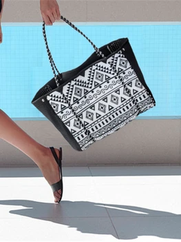 [Трансграничные товары] Классическая черная женская сумка-мессенджер в европейском и американском стиле, пляжная сумка, сумка для пикника на открытом воздухе