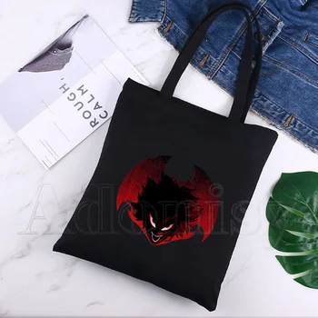Человек-Дьявол Плакса Аниме, Холщовая черная сумка для Покупок, Многоразовая Тканевая сумка для книг, подарочная сумка