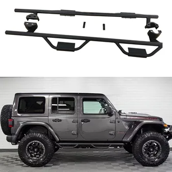 Черная стальная 4-дверная Педаль, 4-дверный боковой шаг Для Jeep Для Wrangler JL 2018 + JL1061
