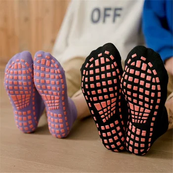 1 Пара силиконовых нескользящих носков, тапочки для батута, тапочки для девочек, домашняя спортивная обувь для йоги, короткие носки для раннего развития