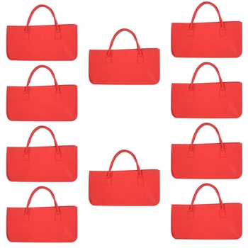 10-кратный войлочный кошелек, Войлочная сумка для хранения, Повседневная сумка для покупок большой емкости - Красный