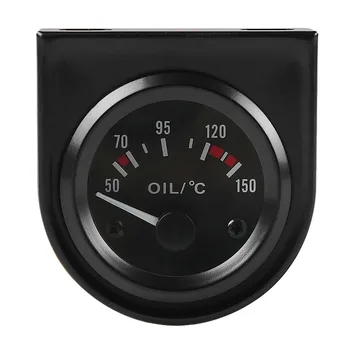 2 дюйма 52 мм 12 В Белый светодиодный указатель температуры масла в автомобиле с датчиком черного цвета