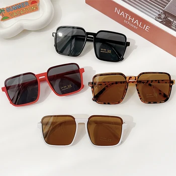 2022 Новые детские Симпатичные Личностные Прямоугольные солнцезащитные очки с леопардовым принтом UV400 для мальчиков и девочек, солнцезащитные очки для детей на открытом воздухе