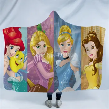 2023 Disney Bella Princess Elas Одеяло с капюшоном с плащом Волшебная Шляпа Детское Одеяло для сна Шерпа Детский Диван ТВ Чехол для кузова автомобиля