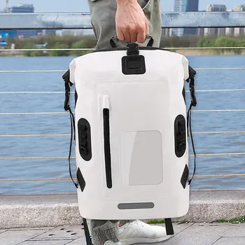 2023 Новый 30-литровый водонепроницаемый 500D Рюкзак из ПВХ для спорта на открытом воздухе IP65, двухслойная водонепроницаемая сумка, Разделительный рюкзак для сухой и влажной ходьбы