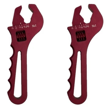 2X Разводной ключ, Гаечный ключ An, Алюминиевый Гаечный ключ Инструмент для установки шланга Алюминиевый Гаечный ключ AN3-AN16 - Красный
