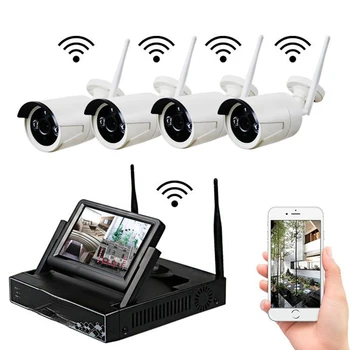 4CH 8CH WiFi с 7-дюймовым ЖК-дисплеем 3MP 5MP экран Камера Безопасности IP Беспроводные Комплекты NVR Наружная WIFI Система видеонаблюдения