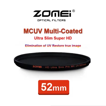 52 мм ZOMEI PRO Ultra Slim HD MCUV 18-Слойный Оптический Стеклянный УФ-фильтр MC с Многослойным Покрытием для Объектива камеры Canon NIkon Hoya Sony 52 мм
