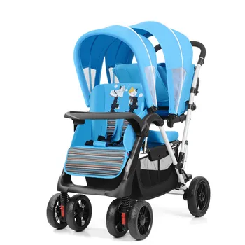 Babyfond, детские коляски-близнецы, зонт с высоким ландшафтом, Складная Четырехколесная двухместная коляска, высококачественная тележка
