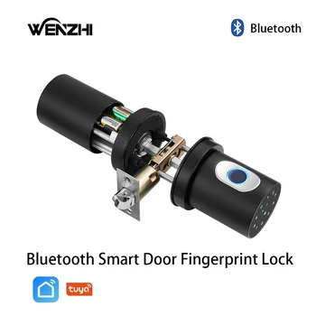 BLuetooth Умный Дверной замок, Цифровой электронный отпечаток пальца/ключ С круглой дверной ручкой, приложение Tuya Smart Life, дистанционное управление