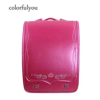 Colorfulyou/ Детская школьная сумка, Детский Ортопедический Рюкзак с вышитыми цветами из искусственной Кожи Для Девочек, Японский студенческий Рюкзак