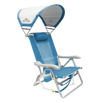 GCI Открытый рюкзак с зонтиком, Пляжный стул, Saybrook Blue, Переносное кресло для взрослых, складные стулья
