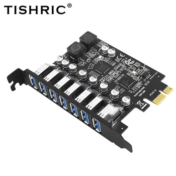 TISHRIC PCI Express Множитель PCIE 1x-7 USB Адаптер PCIE 1X-USB Type E + USB 19Pin USB3.0 PCI Express X16 Для майнинга BTC