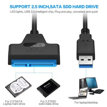 USB 2.0-SATA 22pin Кабель-адаптер Конвертер HDD SSD Соединительный шнур Провод для 2,5-дюймовых жестких дисков для переходников на твердотельные диски
