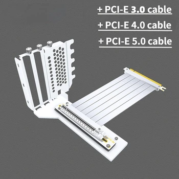 Белый PCI-E 5.0 4.0 3.0 16X Видеокарта 3/2 Слот Универсальный Вертикальный Кронштейн Базовый комплект Корпус ATX Удлинитель Riser для графического процессора 90 °