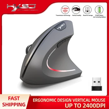 Беспроводная Вертикальная Мышь HXSJ 2,4 G С USB-приемником Внешний Аккумулятор 6D Дизайн 6 Клавиш1600 Точек на дюйм Эргономичная Для Ноутбука Офисная Мышь