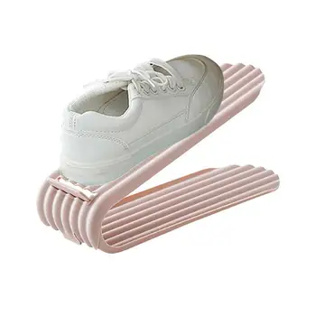 Встроенная стойка для обуви Двойная Регулируемая Стойка для обуви Стеллаж для хранения обуви Хранение Тапочек Домашнее хранение