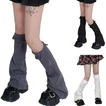 Гетры в японском стиле, длинные носки готической вязки, Леггинсы, Гетры, осенне-зимние манжеты, носки до щиколотки