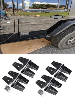 Глянцевый черный комплект боковых петель для 4 дверей из нержавеющей стали для Jeep Wrangler JK 2007-2018