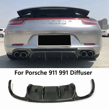 Для Porsche 911 991 Carrera & Carrera S 2012-2015, V стиль, автомобильный задний бампер, разветвитель для губ, диффузор, обвес, защита