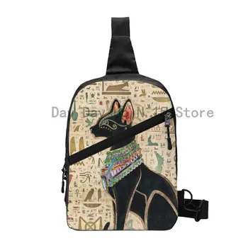 Египетская сумка-слинг Bastet Cat, мужская модная сумка через плечо в стиле Древнего Египта, рюкзак для путешествий на Велосипеде