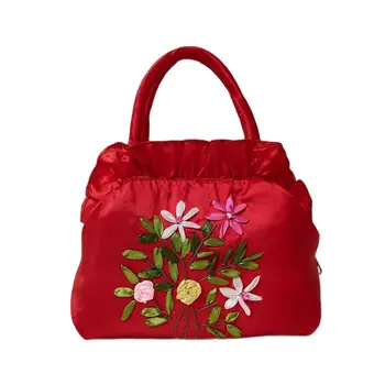 Женские сумки, шелковая сумка ручной работы с вышивкой в виде цветка, китайская мини-сумка для вечеринки, дизайнерская роскошная новинка в