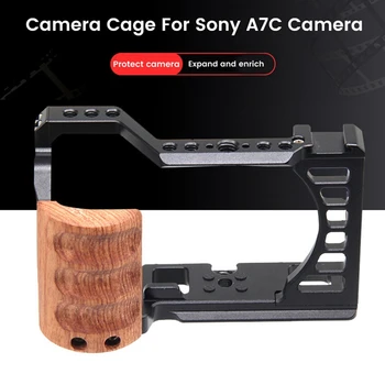 Каркас камеры для камеры Sony A7C с деревянной ручкой Защитная рамка Корпус Каркас Ручка
